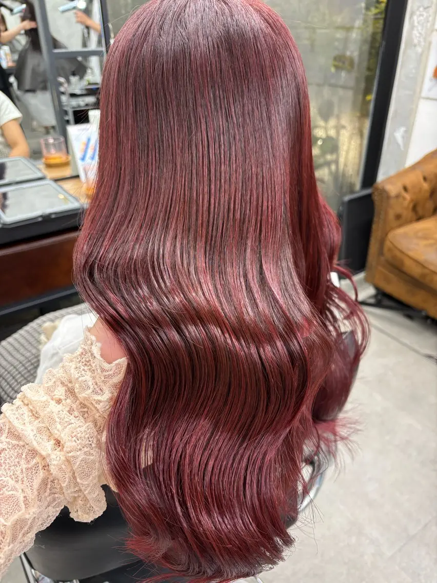 ロング カラー 髪質改善 縮毛矯正 トリートメント カット ヘアカラー 縮毛矯正 トリートメント 梅雨対策すぐ巻ける ☔️縮毛矯正勝倉　麗のヘアスタイル