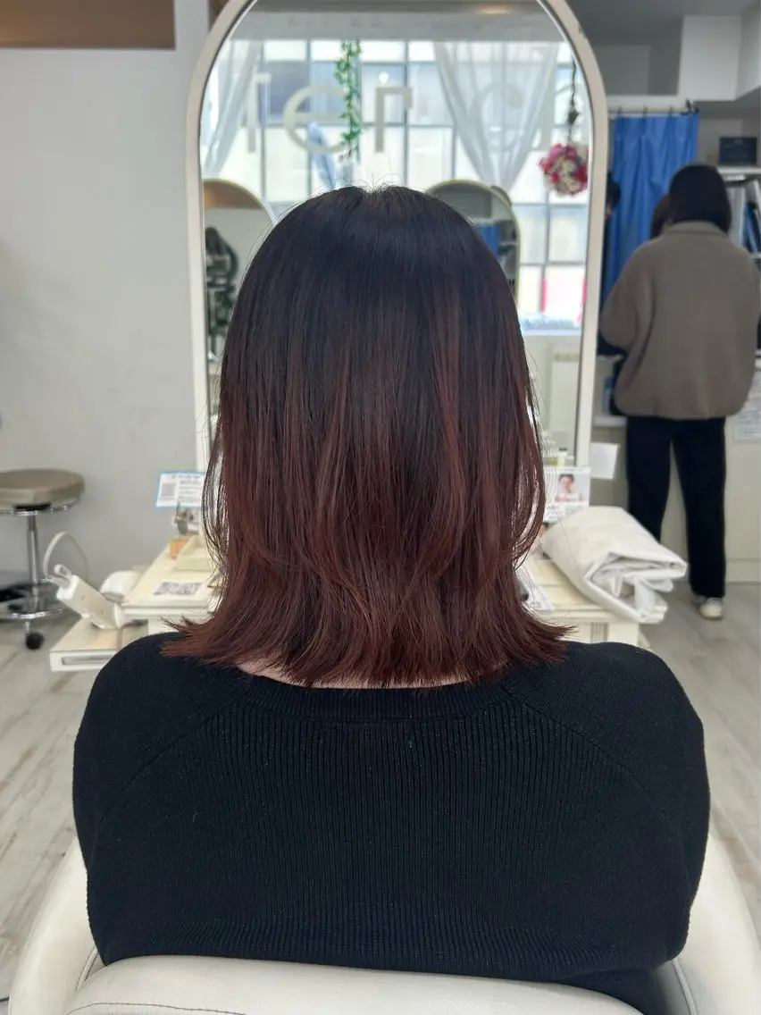 ミディアム カラー カット ヘアカラー 小川 夏花のヘアスタイル
