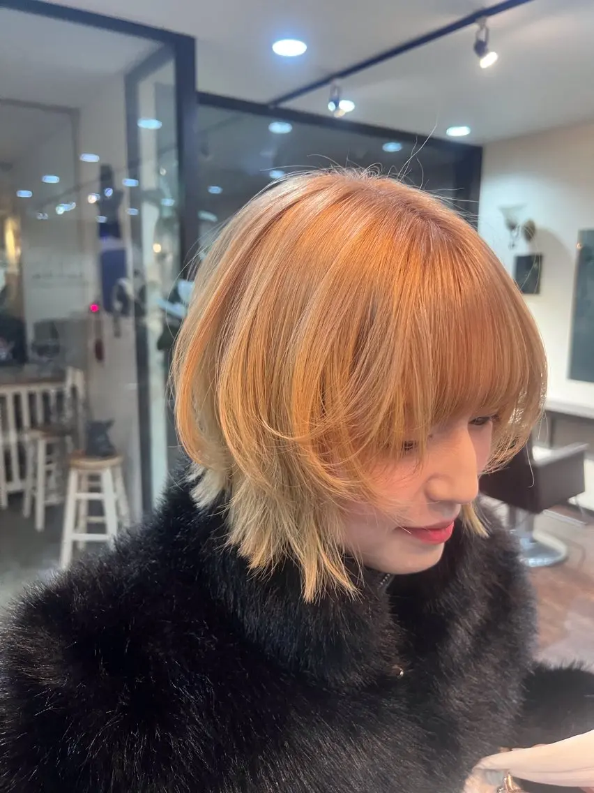 ミディアム カット ヘアカラー 韓国スタイル🫧 サーシャのヘアスタイル