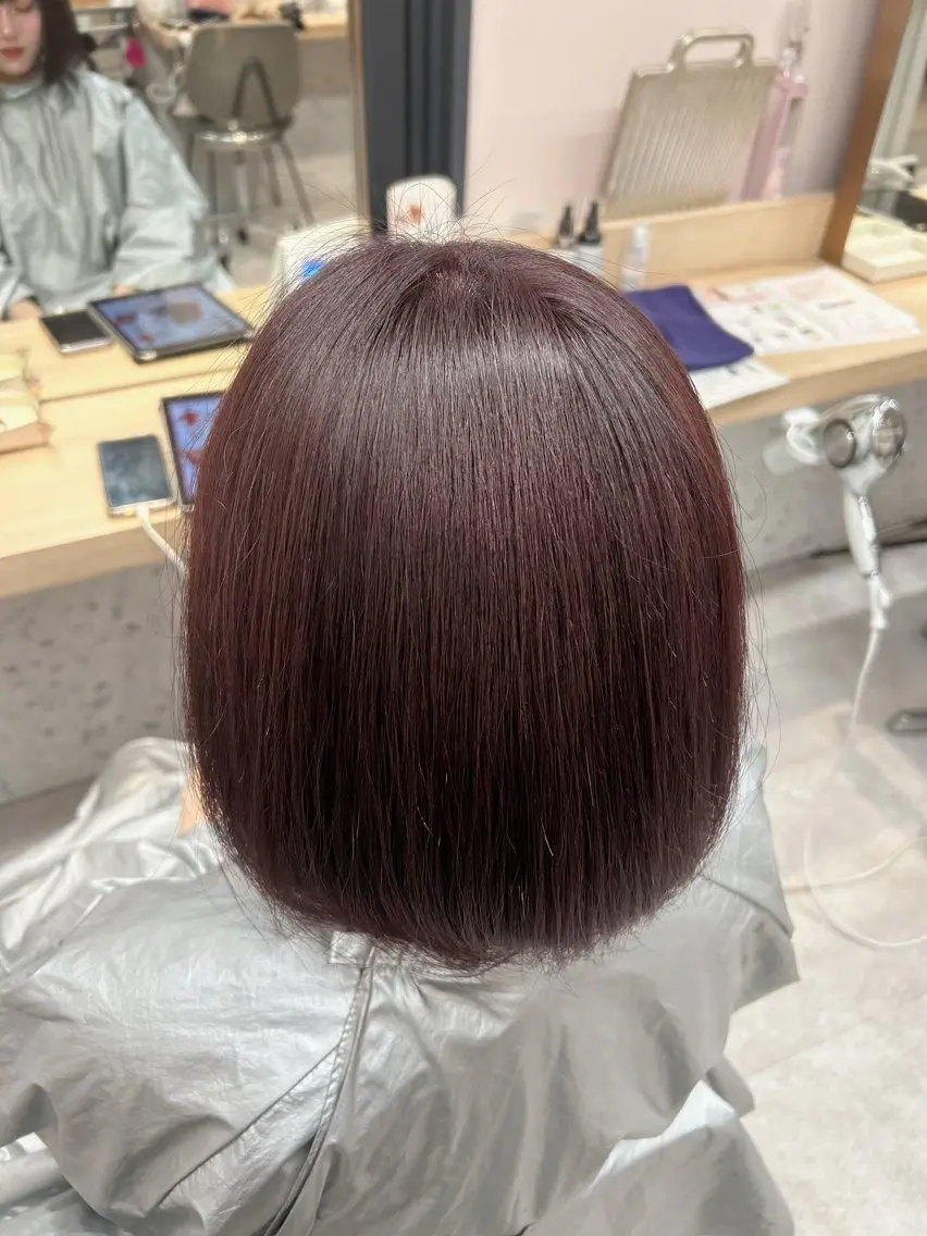 カラー ラベンダーカラー ラベンダーピンク ピンクカラー 縮毛矯正♡透明感 カラー髙田海斗のヘアスタイル