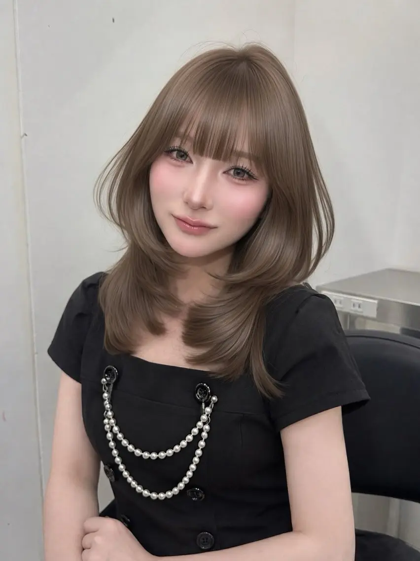 ロング カラー カット ヘアカラー 上品モテヘア🩶 karen🩶のヘアスタイル