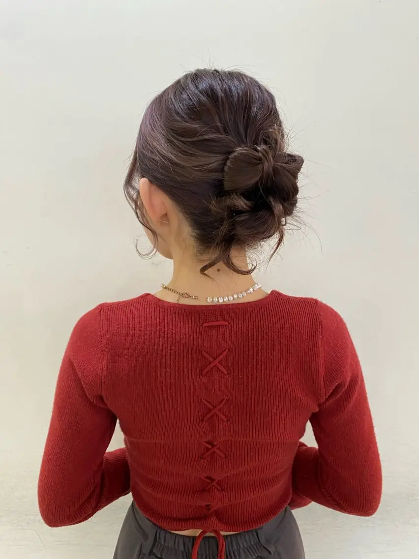 セミロング ヘアアレンジ まつ毛パーマ/ ゆうかのマツエク・マツパデザイン