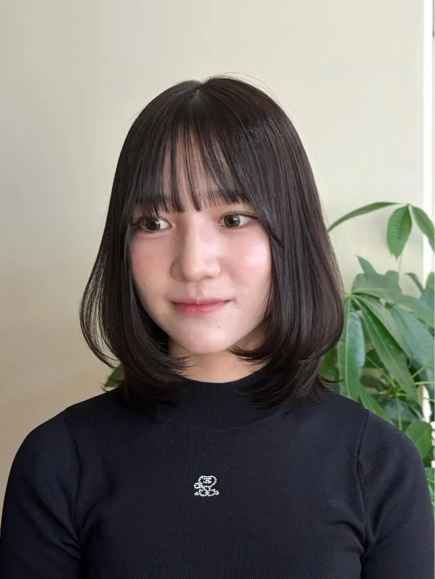 ミディアム カラー 透明感カラー 伸ばしかけ カット ヘアカラー トリートメント sana/レイヤー /ボブ/透明感カラーのヘアスタイル