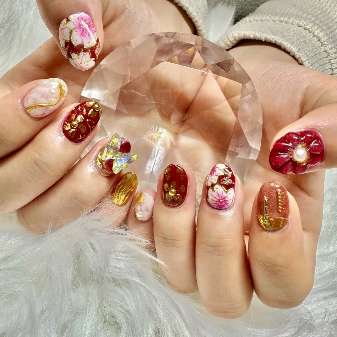 ネイル 成人式 ハンドネイル 🤎CHARME NAIL🤎のネイルデザイン