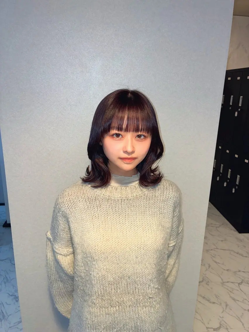 カラー ブラウンカラー 透明感カラー ラベンダーカラー ハナダ メイのヘアスタイル