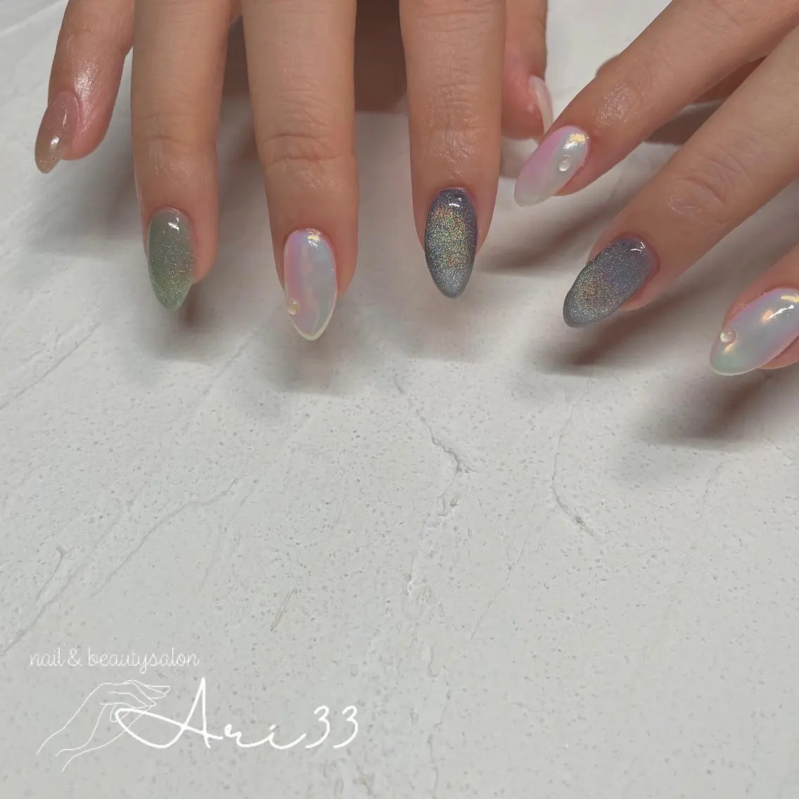 ネイル マグネットネイル ハンドネイル プライベートサロン Ari33nailのネイルデザイン