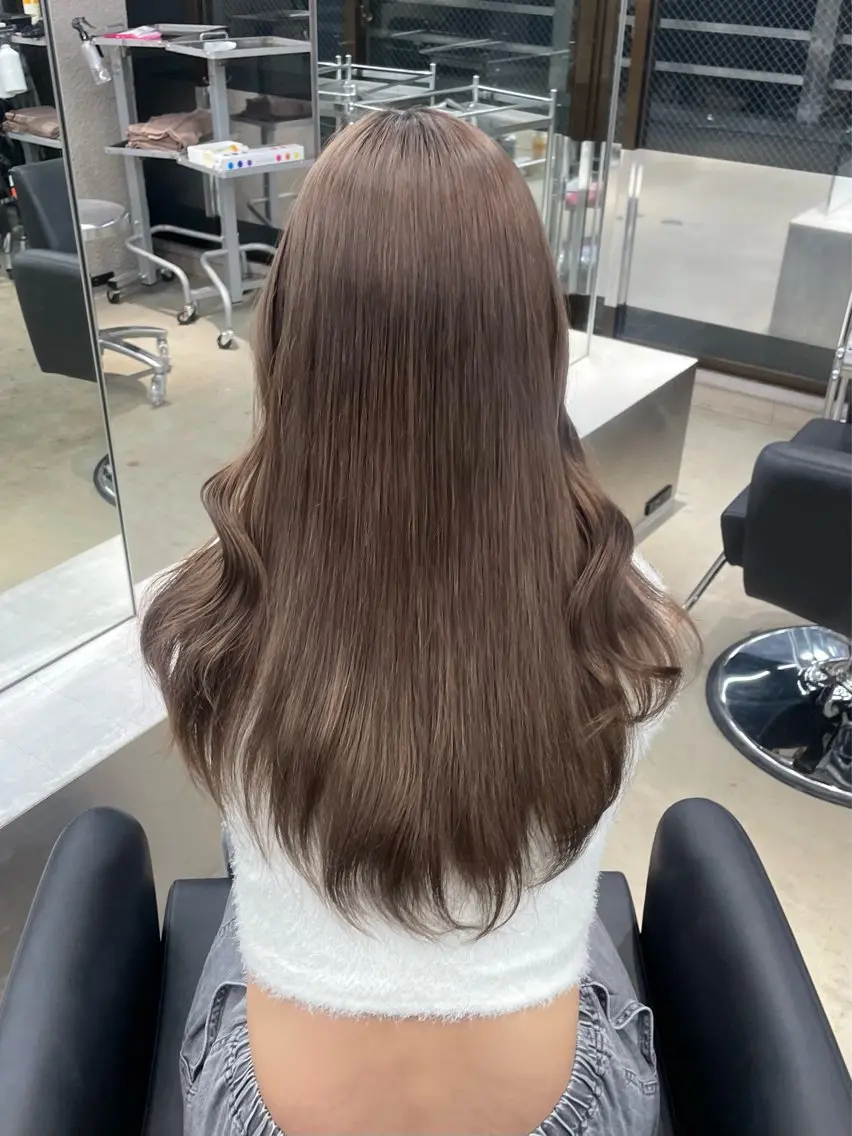 ロング カラー ベージュカラー ブリーチ ブラウンカラー ミルクティーベージュ 名古屋栄♡PELE/ ブリーチ/ハイトーンのヘアスタイル