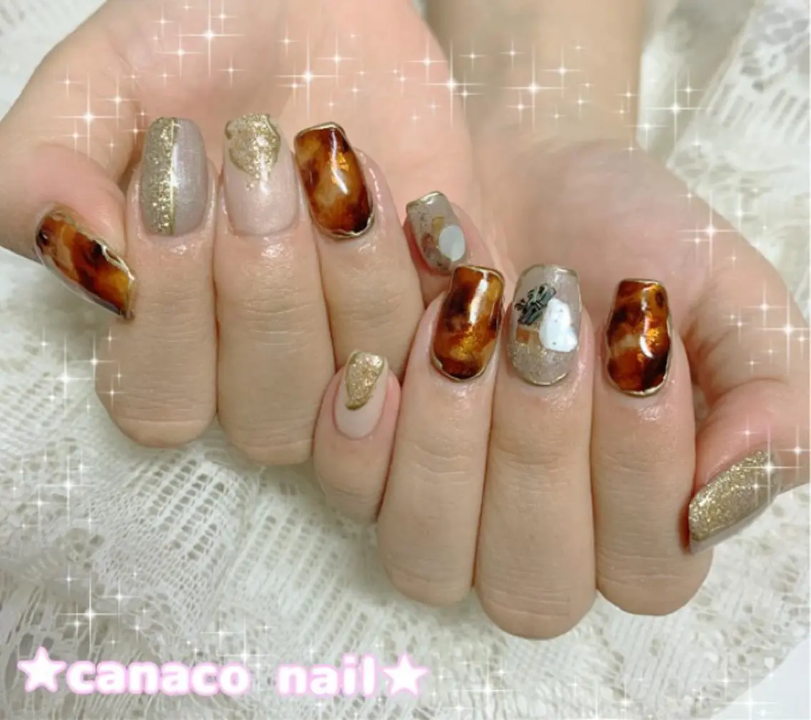ネイル アートネイル べっ甲ネイル ジェルネイル パラジェル ストーンネイル ハンドネイル ハンドケア ベテランネイル cnc nailのネイルデザイン