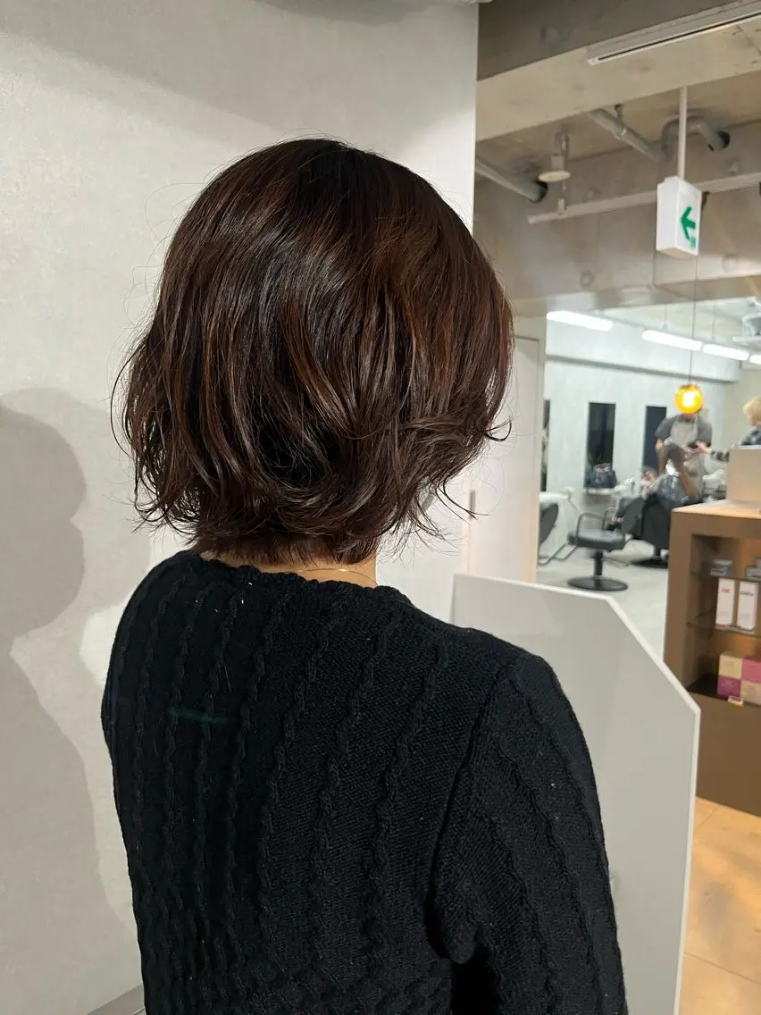 ミディアム パーマ ミディアムパーマ ボブ anon Loemのヘアスタイル