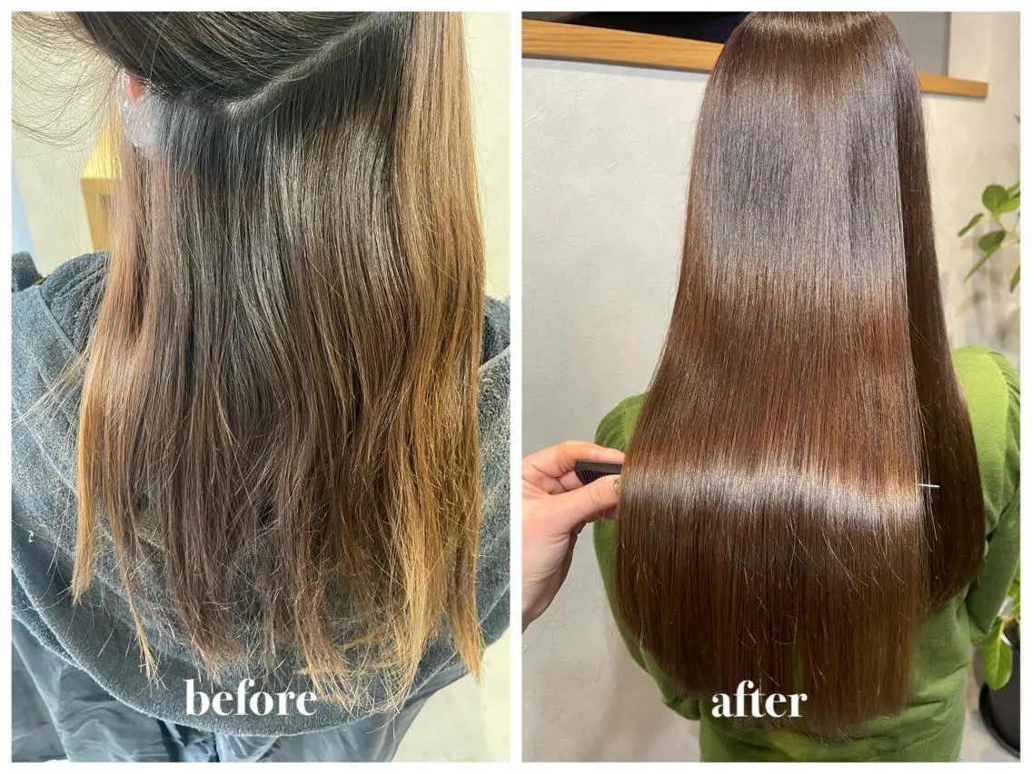 ロング 酸性ストレート ARCHE 心斎橋 常塚のヘアスタイル
