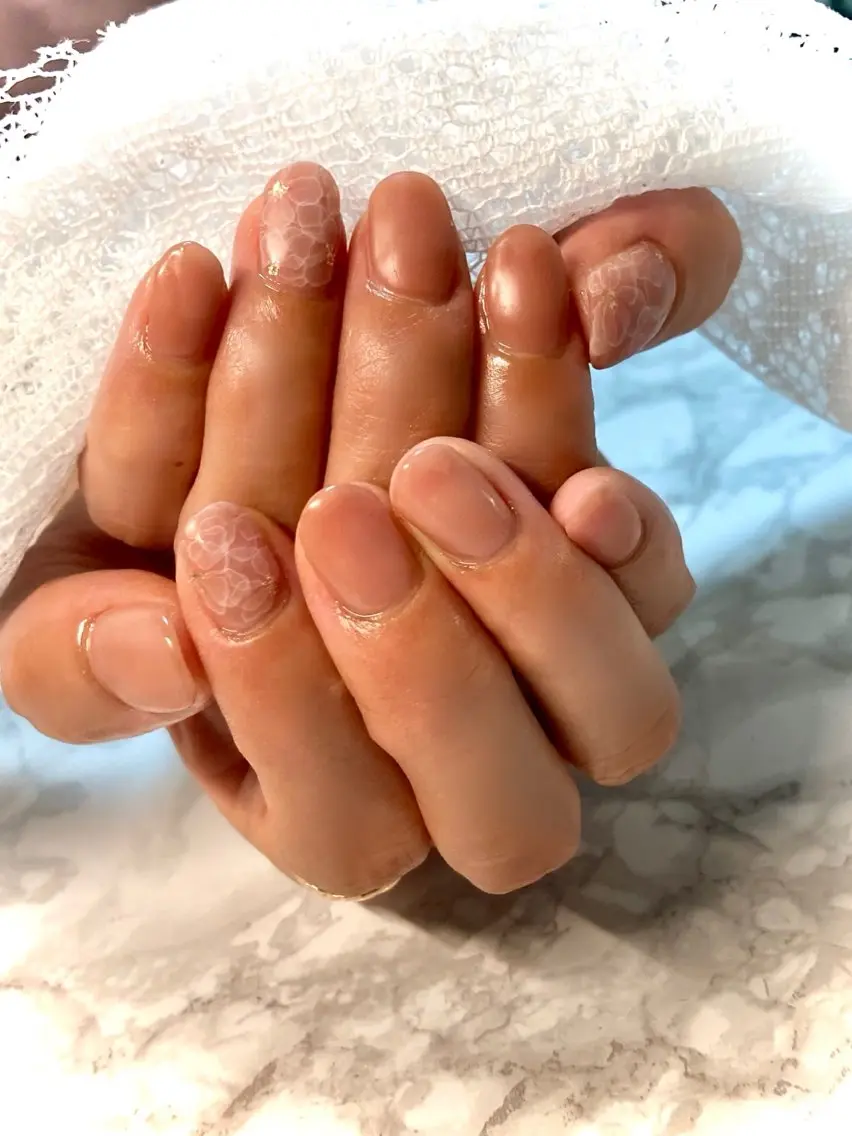 ネイル フラワーネイル レース マットネイル nail salon アルストロメリアのネイルデザイン