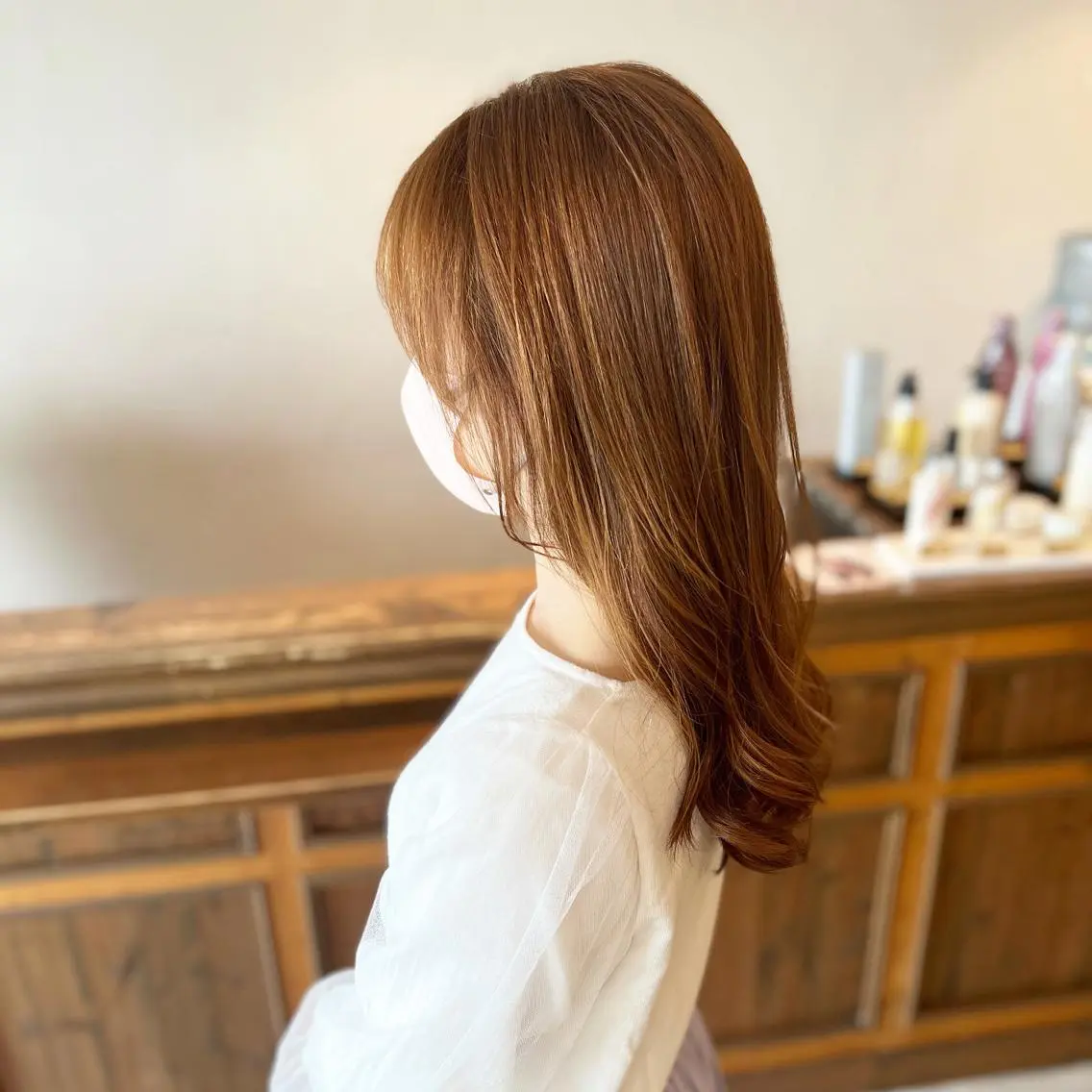 セミロング カラー カット ヘアカラー トリートメント メンズパーマ/ ボブパーマ/タクミのヘアスタイル