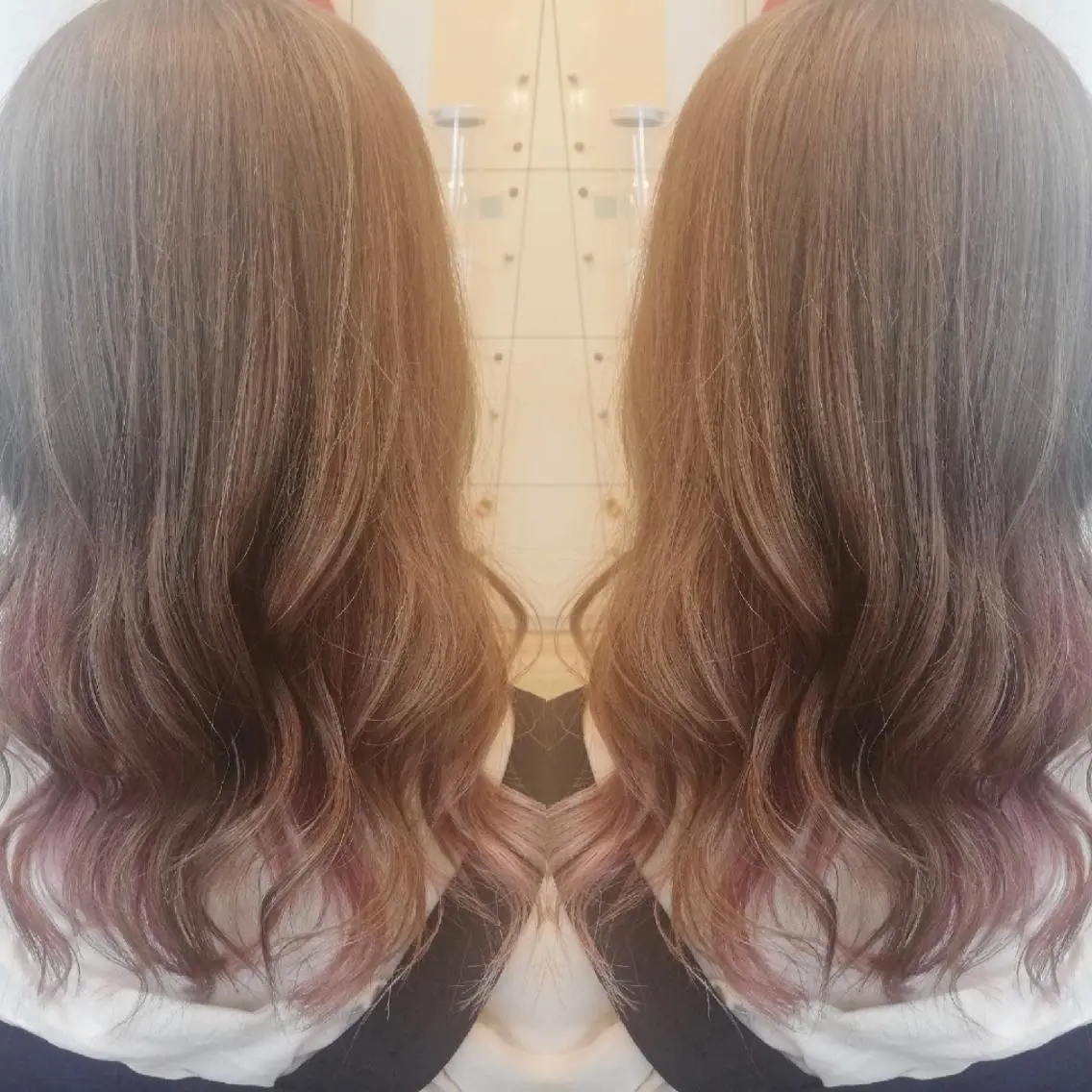 ロング カラー 池田 恵久美のヘアスタイル