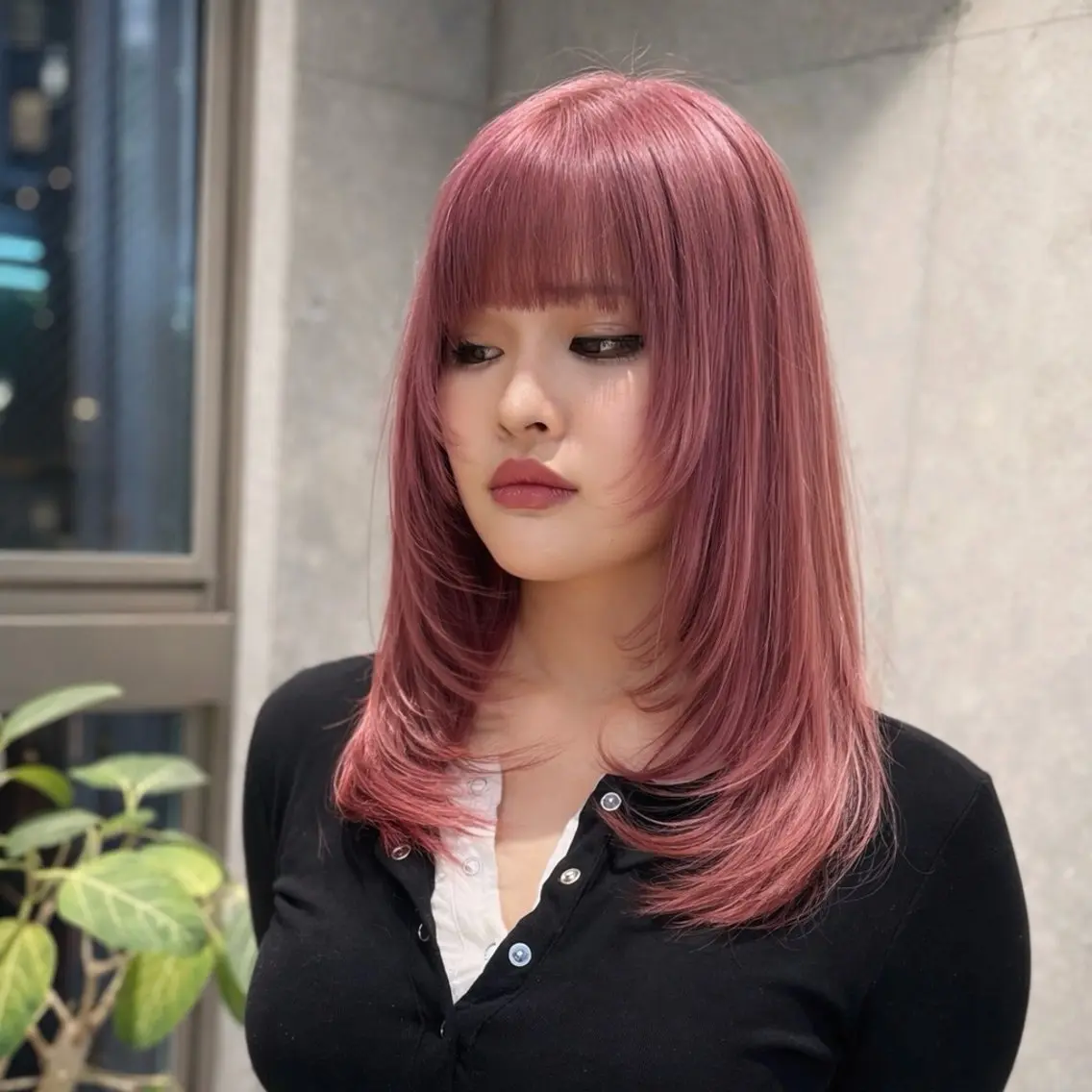 ロング カラー カット ヘアカラー トリートメント 柔め透明感血色カラー 暖色/レイヤー/ゆいのヘアスタイル
