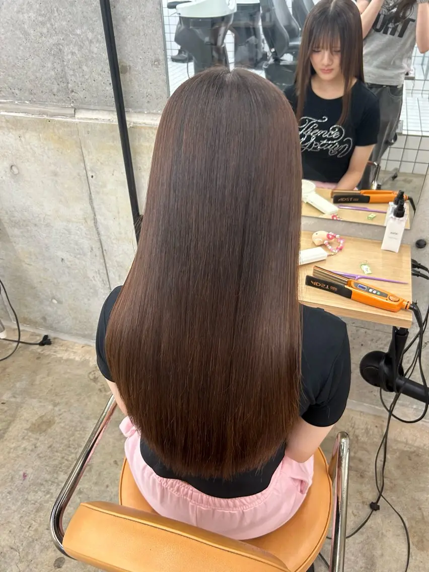 ロング 縮毛矯正 💙ハイトーン/韓国 style あかねのヘアスタイル
