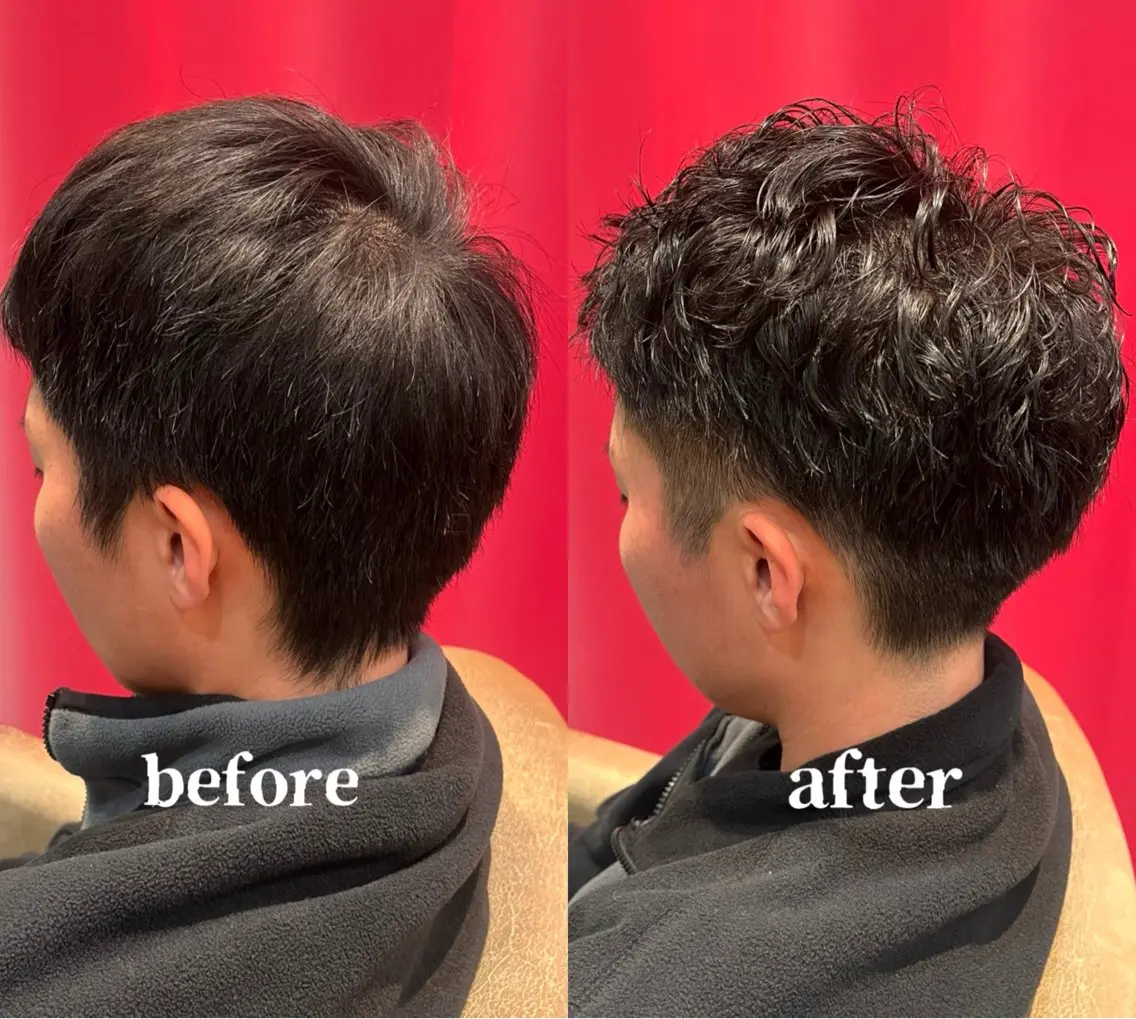 パーマ メンズ メンズパーマ 刈り上げ カット パーマ 塚崎 日和のヘアスタイル
