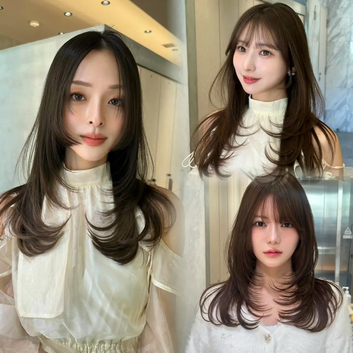 セミロング カット ヘアカラー トリートメント レイヤー/髪質改善 /透明感カラーユウトのヘアスタイル
