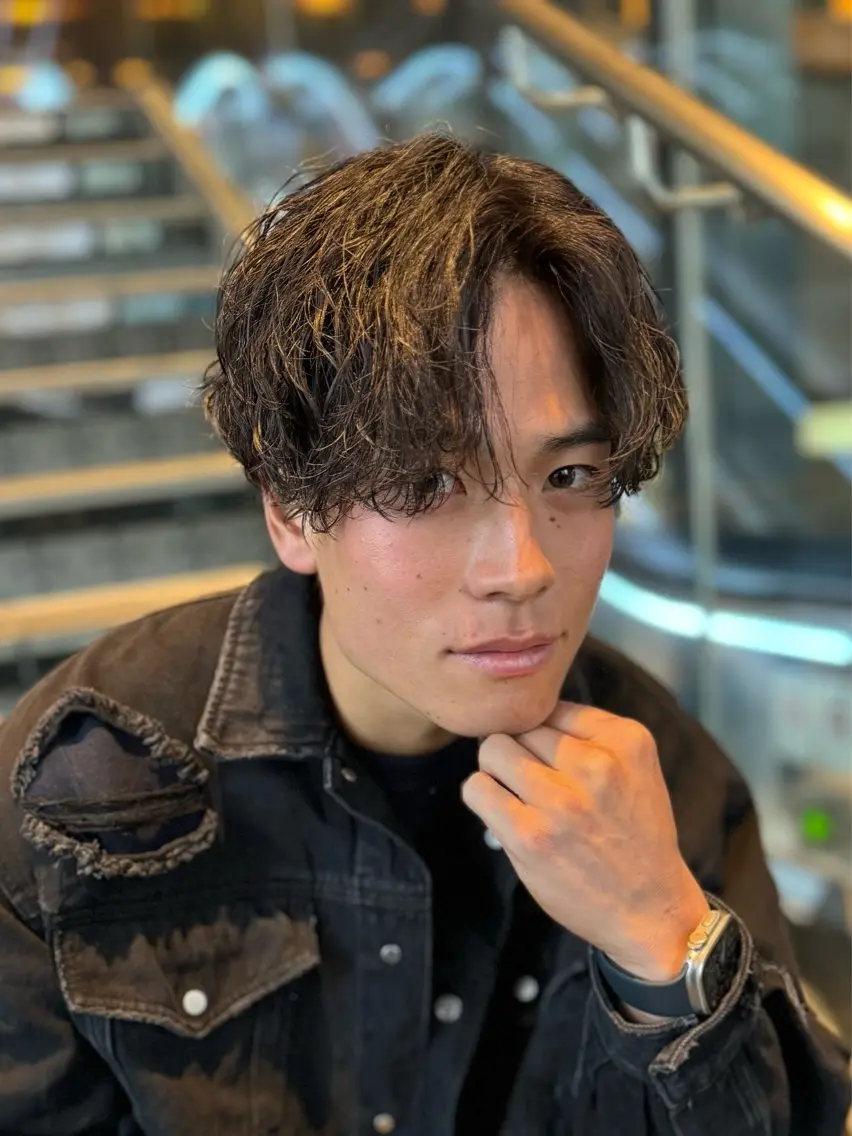 パーマ メンズ カット パーマ 大阪メンズ 美容師井上智博のヘアスタイル