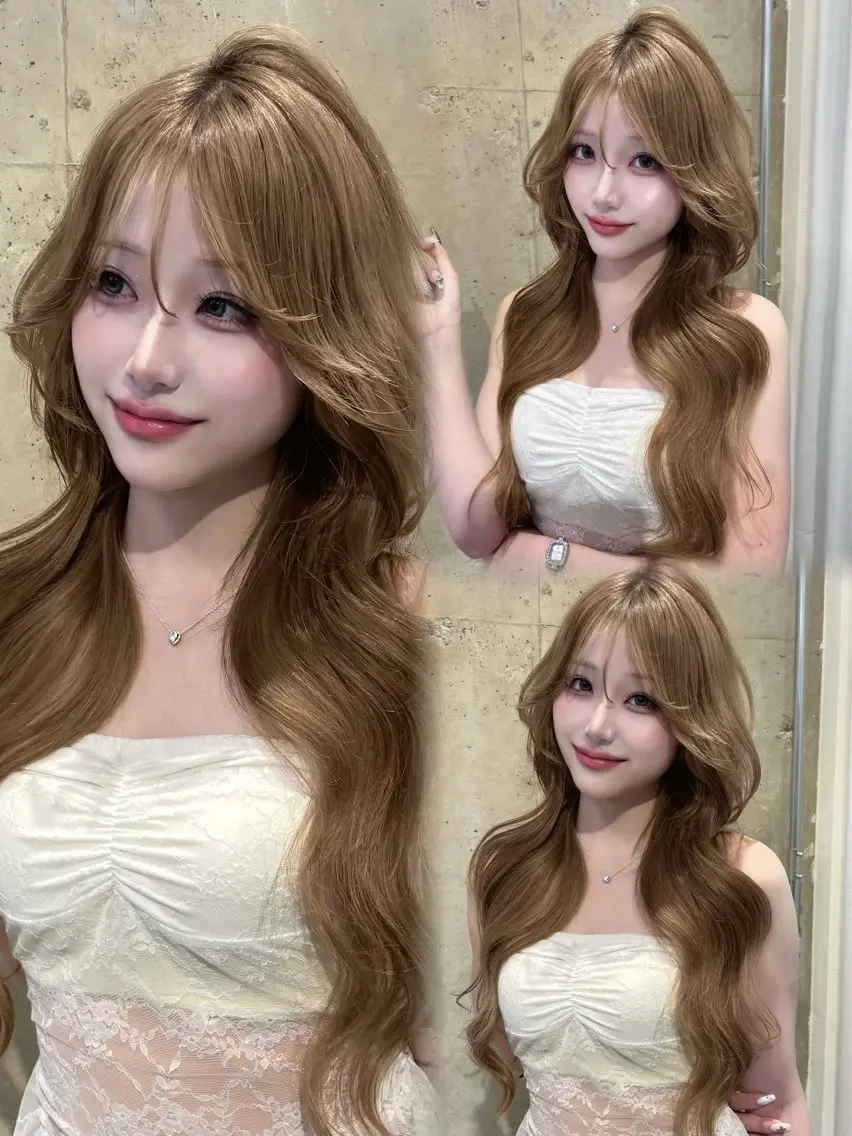ロング 髪質改善 ヨシンモリ 韓国風ヘア ロング トリートメント 天神美容室 🎀hinaのヘアスタイル