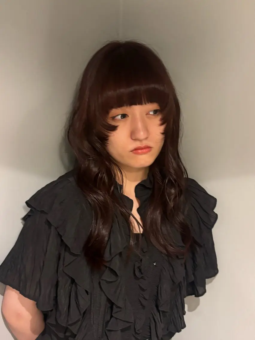 セミロング カラー 透明感/地毛風カラー ミウのヘアスタイル