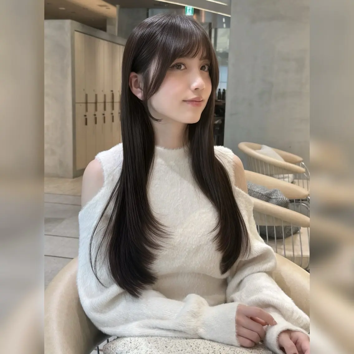 《韓国風ヘアにも相性抜群🐬》カット&縮毛矯正&1STEPトリートメント💎の写真