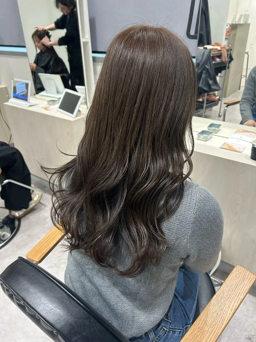 セミロング カラー ヘアアレンジ グレージュ ヘアカラー ボブ /ニュアンス/ satomi🧸💖のヘアスタイル