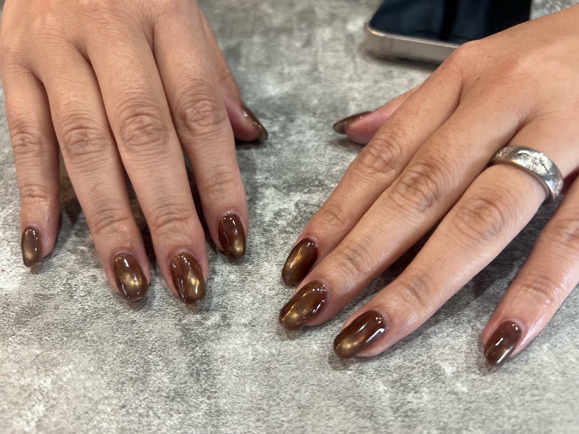 ネイル マグネットネイル マグネットワンカラー ワンカラーネイル Ne.nail Miyabiのネイルデザイン