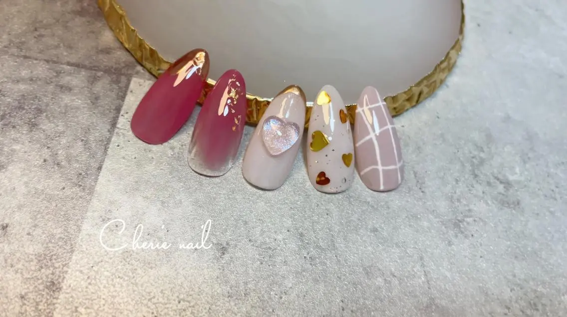 ネイル ハート Cherienail yunaのネイルデザイン