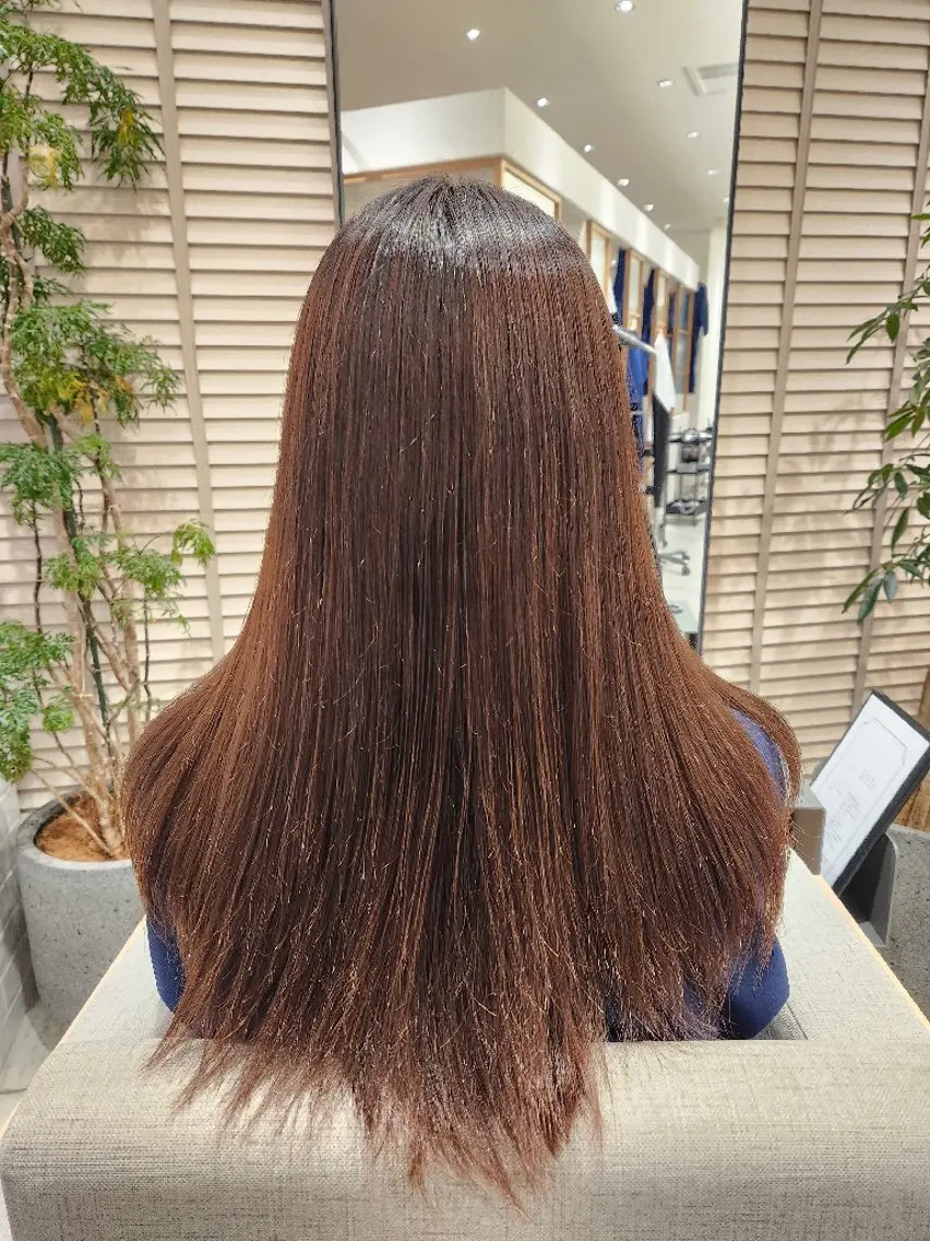 ロング 縮毛矯正 トリートメント 💜艶髪カラー💜 🎶富川美希🎶のヘアスタイル