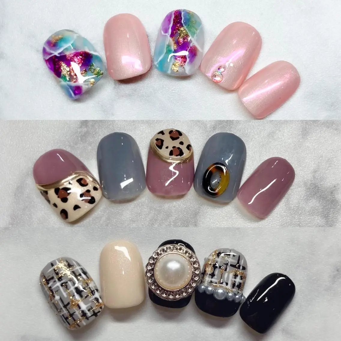 ネイル ジェルネイル ミラーネイル ニュアンスネイル パラジェル 冬ネイル ハンドネイル Nail&eye Belire 新宿のネイルデザイン