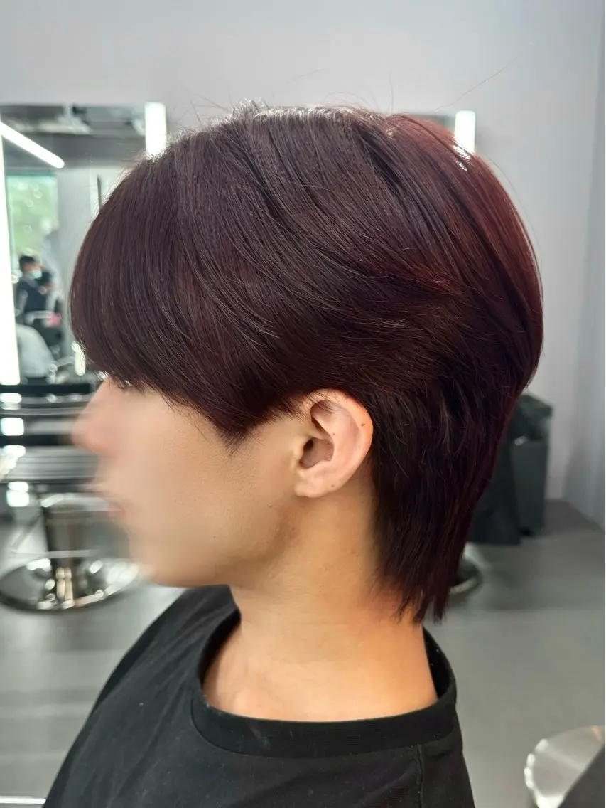 カラー パーマ メンズ センターパート ダウンパーマ カルマパーマ メンズ韓国風 メンズパーマ カット ヘアカラー 縮毛矯正 Ayuki /福岡/メンズカットのヘアスタイル