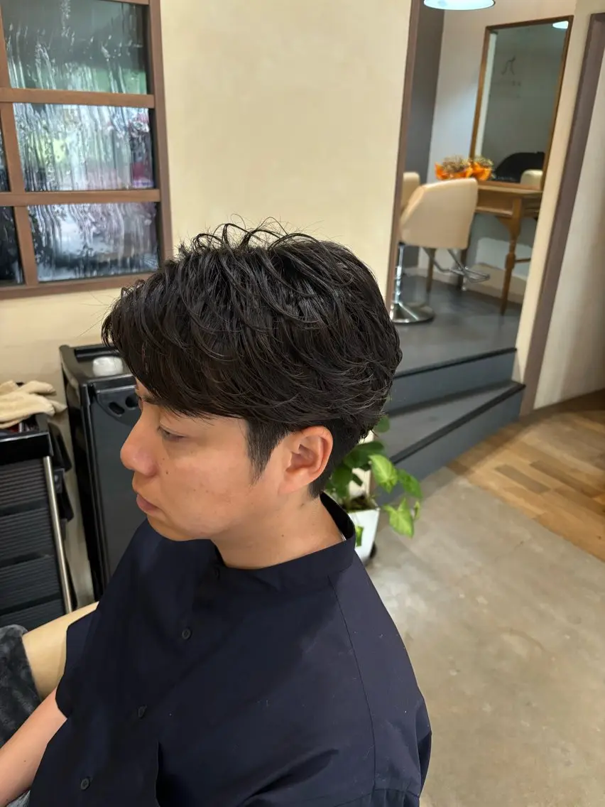 ショート メンズ カット パーマ 鹿児島 TSUBASAのヘアスタイル