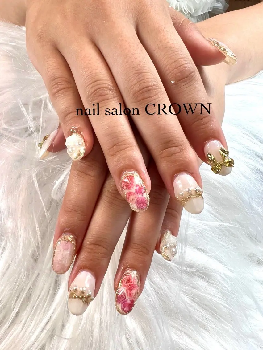 ネイル 長さ出し nail salon CROWNのネイルデザイン