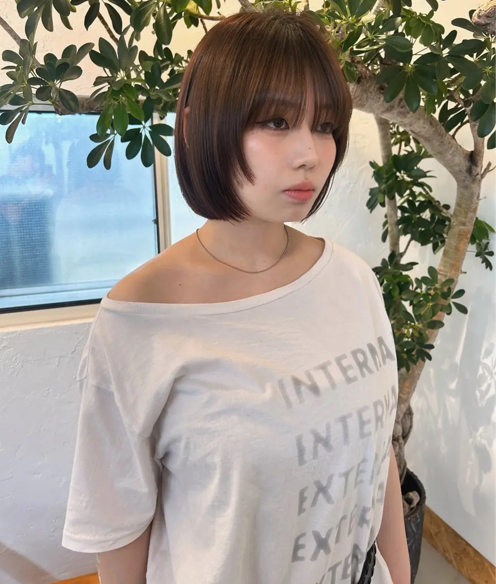 ミディアム カラー ボブ カット ヘアカラー トリートメント 似合わせcut 🔥yutakaのヘアスタイル