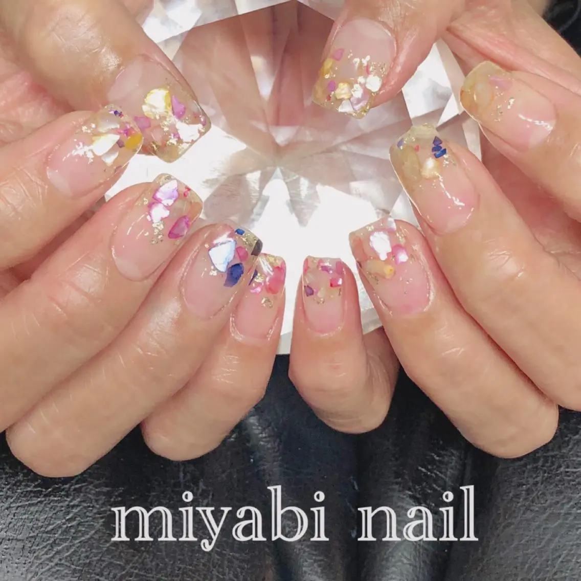 ネイル ジェルネイル キラキラネイル 持ち込み ハンドネイル miyabi nail 桂川駅近くのネイルデザイン