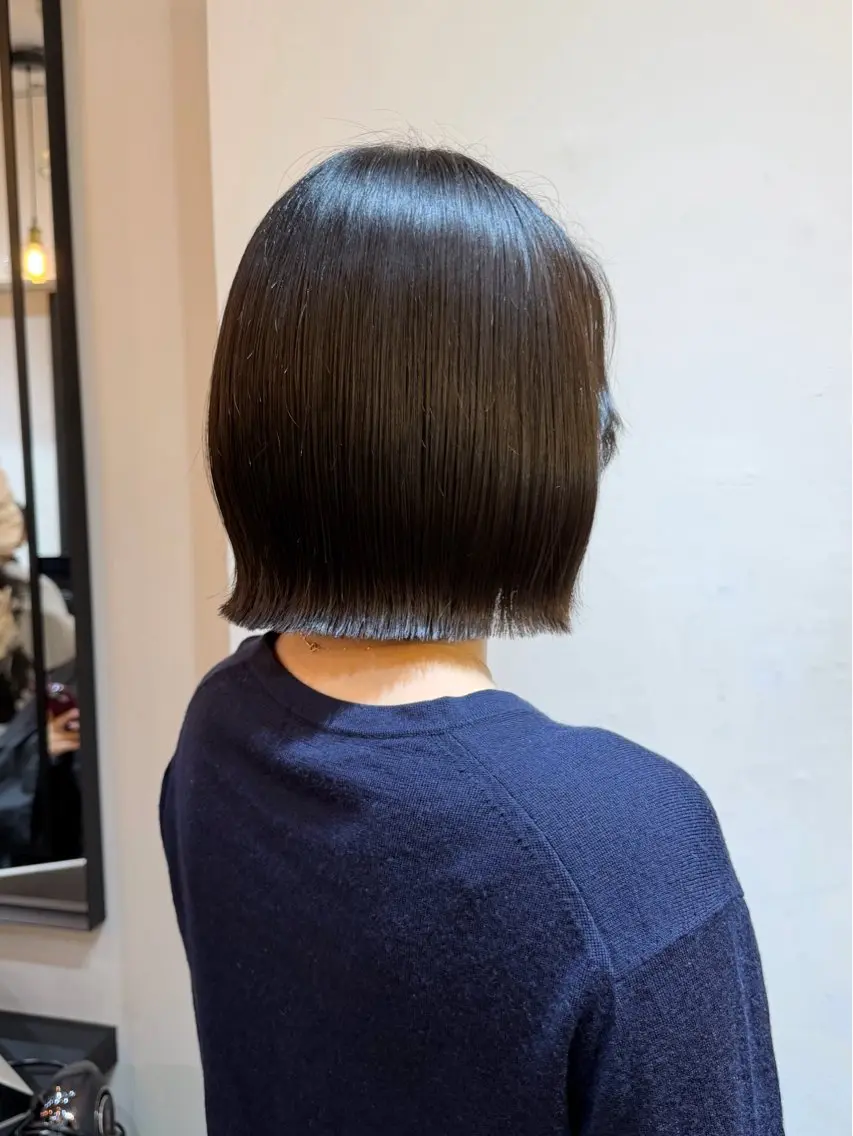 ミディアム ボブ 外ハネヘア カット トリートメント 🍒ボブカット/ moe🍒のヘアスタイル
