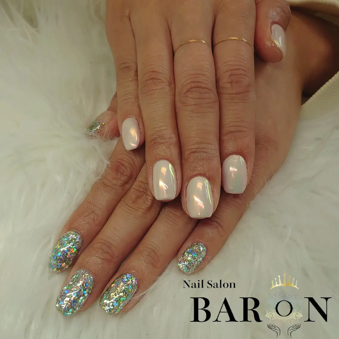 ネイル オーロラネイル ラメ(グリッター) ♛BARON♛ AOIのネイルデザイン