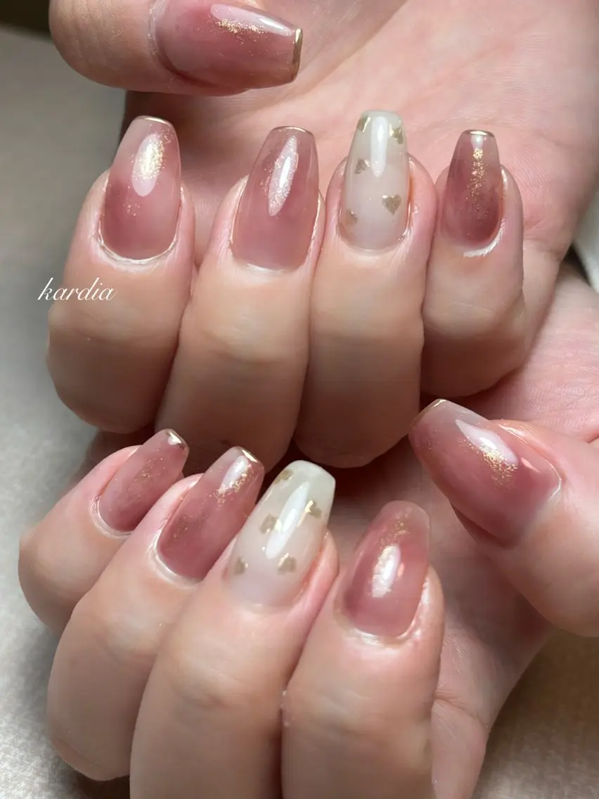 ネイル ハンドネイル καρδιά -ｶﾙﾃﾞｨｱ-のネイルデザイン