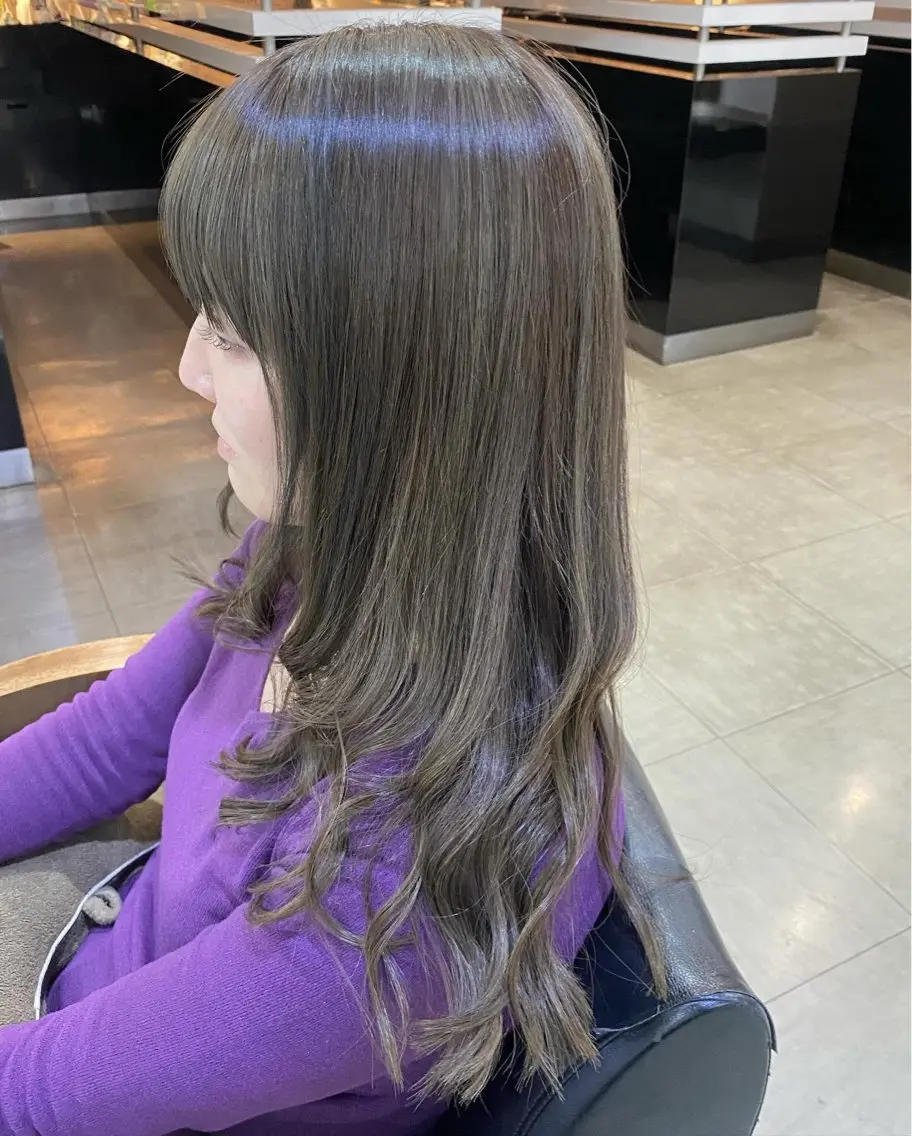 セミロング カラー ヘアアレンジ デザインカラー 烏山 達也のヘアスタイル