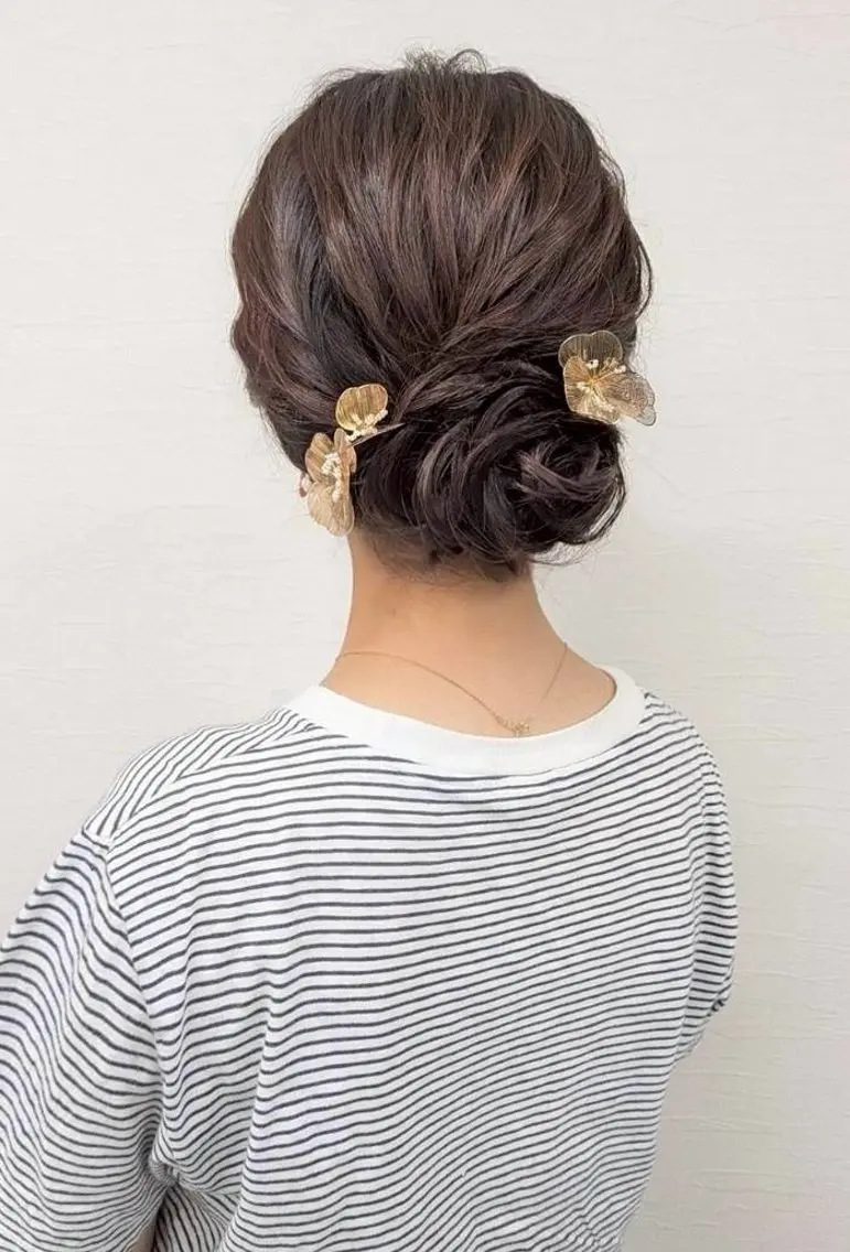 ミディアム ヘアアレンジ ヘアセット YUMEYAKATA 五条店のヘアスタイル