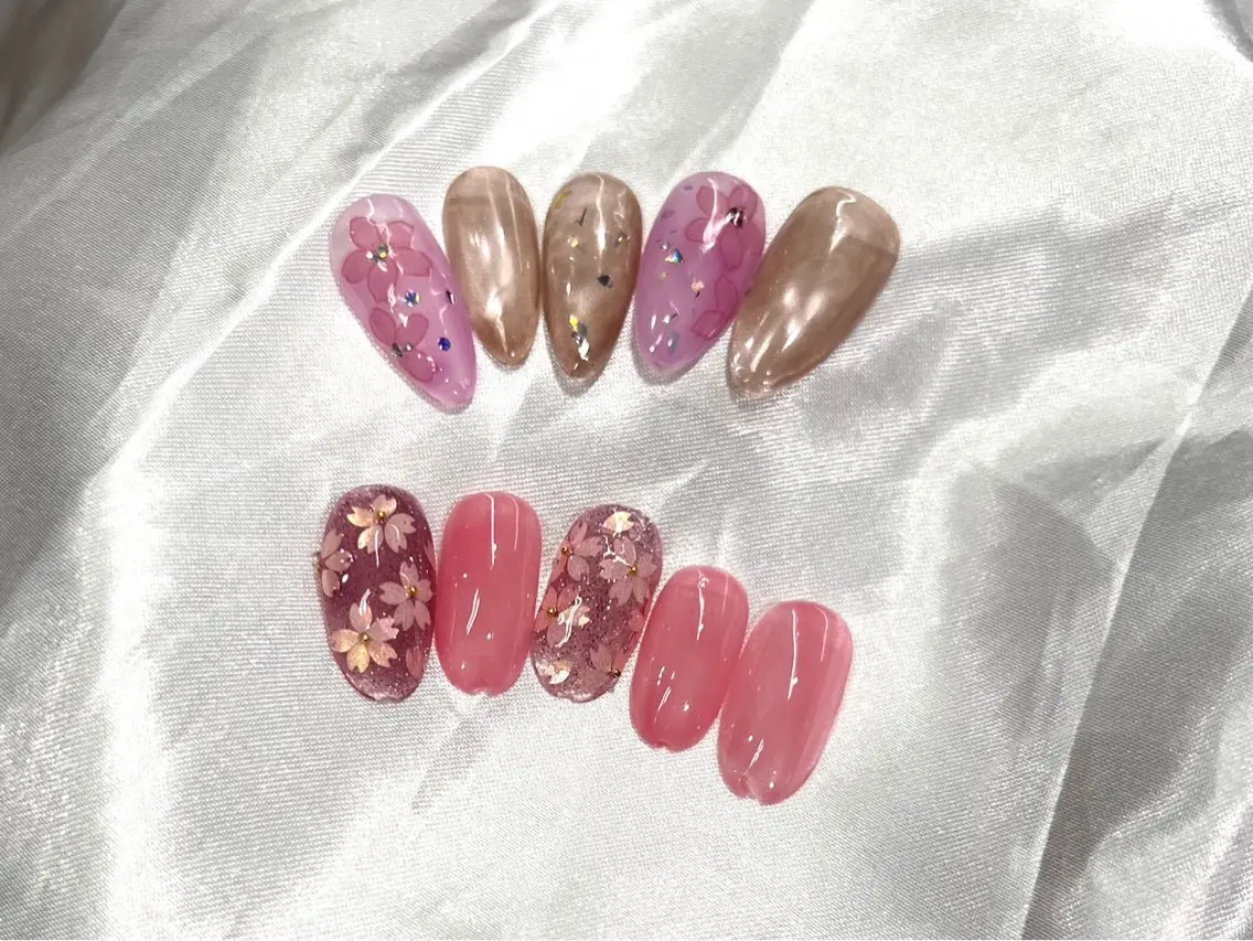 ネイル 持ち込み シンプルネイル 春ネイル Nail ecxia ／Reikaのネイルデザイン