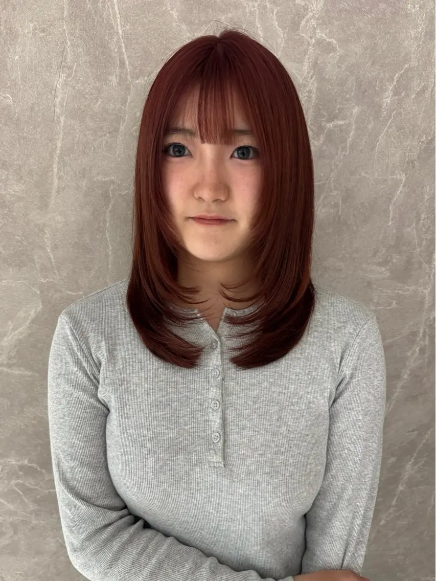ミディアム カット ヘアカラー トリートメント 髪質改善/ボブ レイヤー/今城愛友花のヘアスタイル