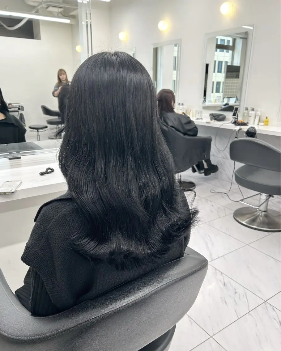 ミディアム カラー パーマ ヘアアレンジ メンズ キッズ 🦋縮毛/韓国レイヤ ー/透明感カラー🦋のヘアスタイル