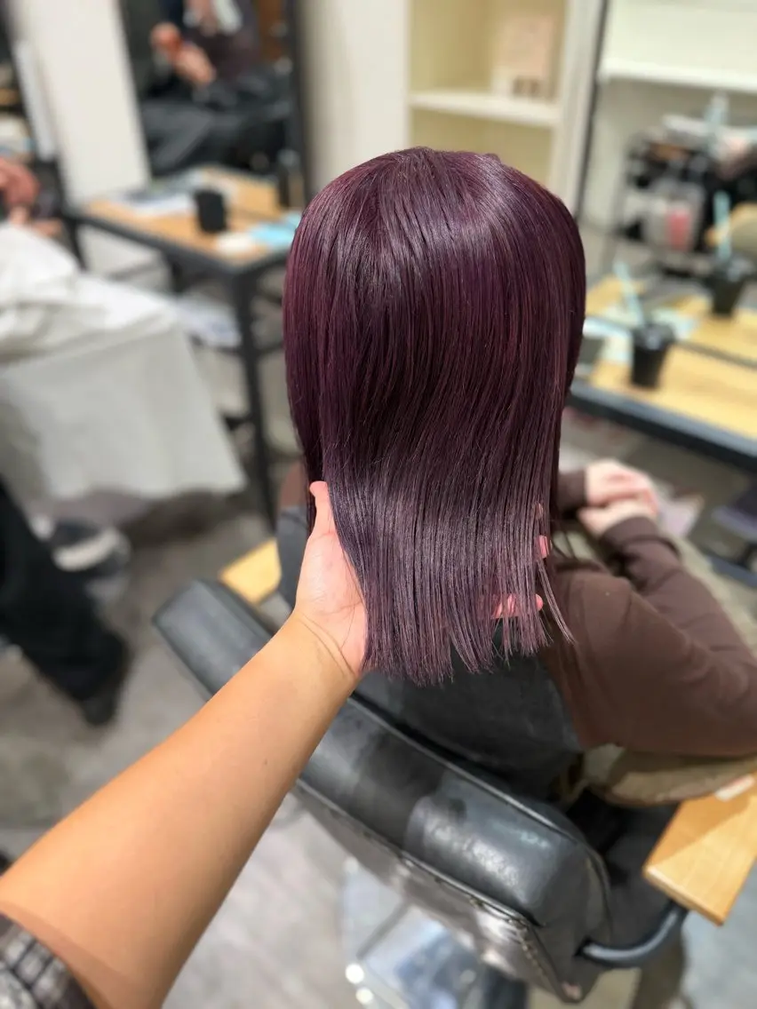 ミディアム カラー レッドカラー カット ヘアカラー トリートメント 艶髪レイヤー上田 紗也🇰🇷💗のヘアスタイル