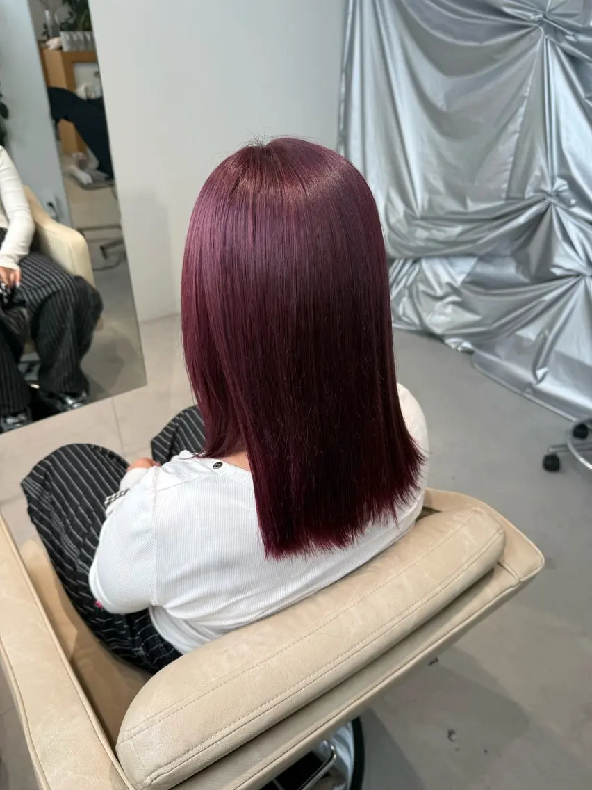 カラー ブラウンカラー 透明感カラー ラベンダーカラー ラベンダーピンク ピンクカラー 細木 百々のヘアスタイル