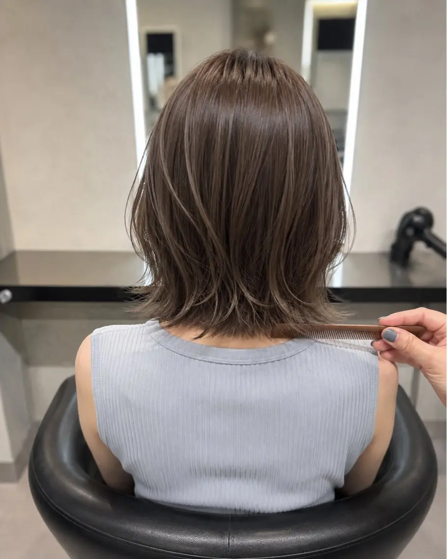 ミディアム カラー ブラウンカラー トリートメント 🌈ウルトワ水素 髪質改善naru🌈のヘアスタイル