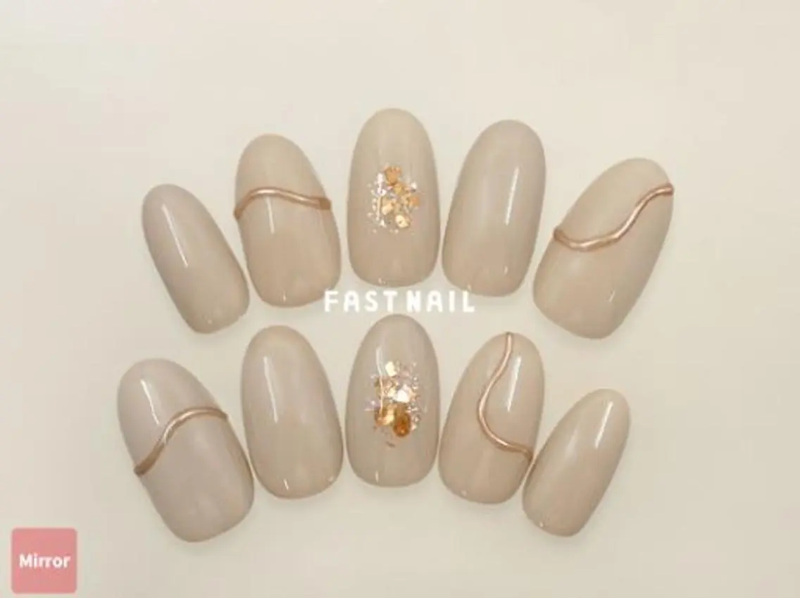ネイル ミラーネイル ニュアンスネイル 春ネイル FASTNAIL 立川店のネイルデザイン
