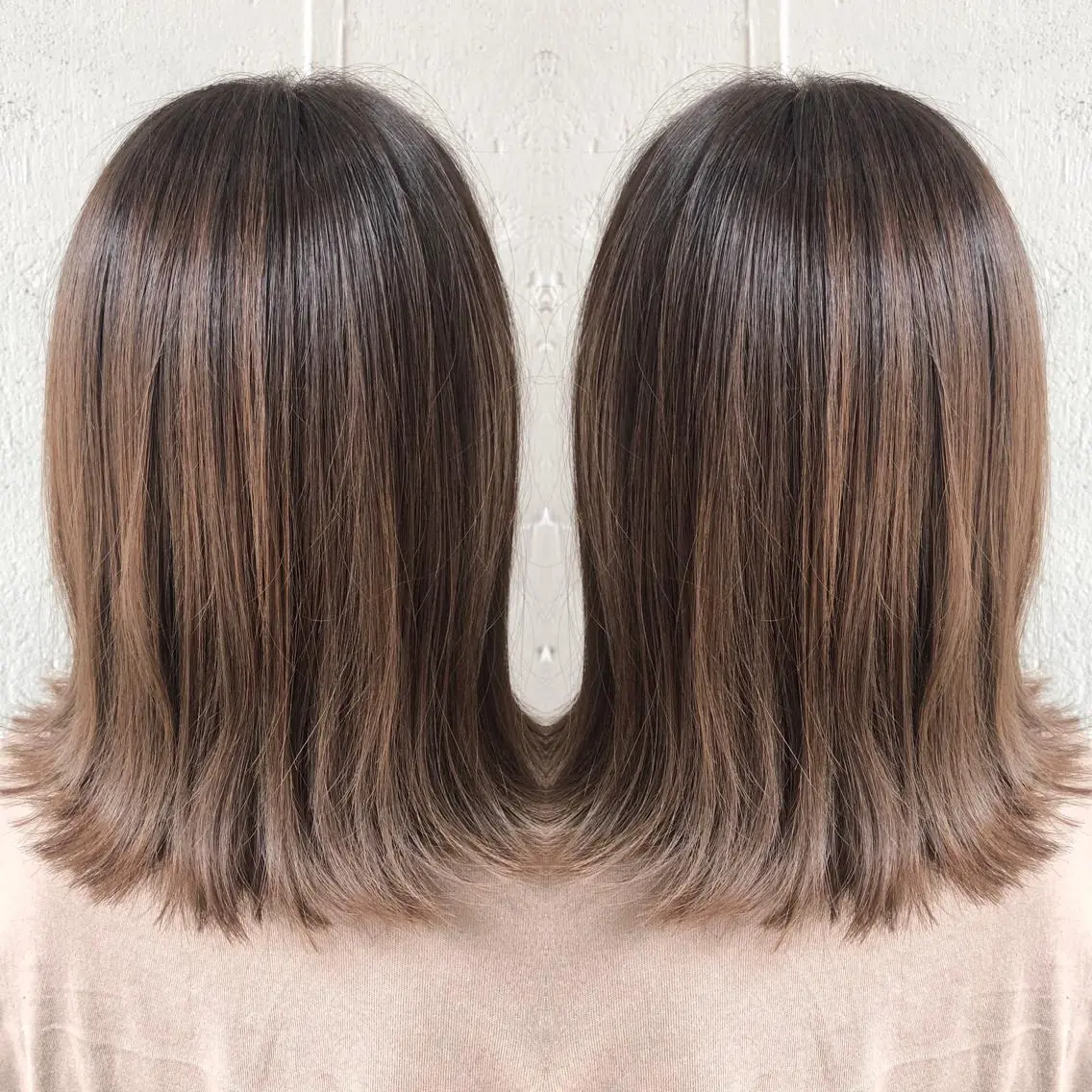 ミディアム カット ヘアカラー トリートメント あらき ちさとのヘアスタイル