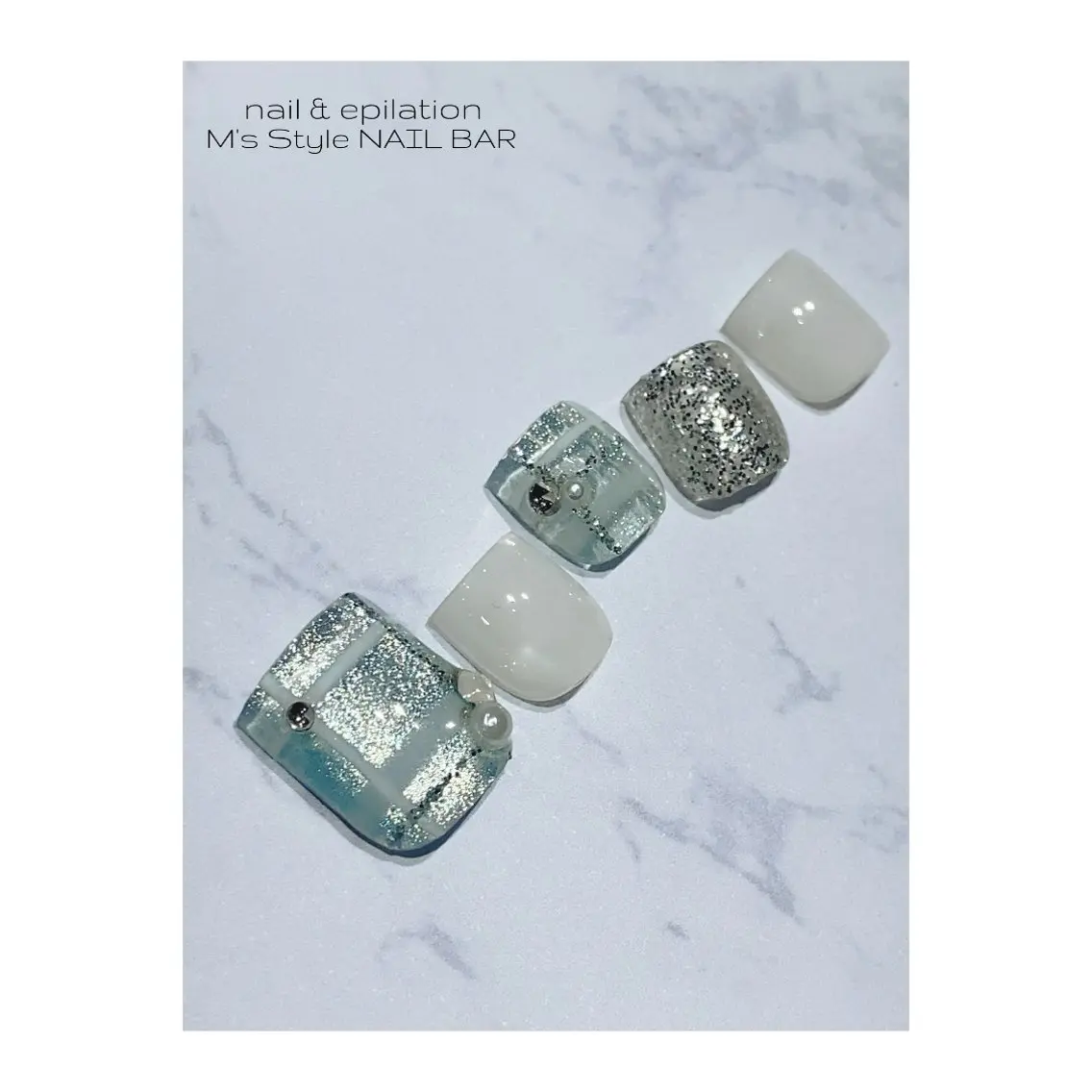 ネイル 成人式 フットネイル フレンチネイル ジェルネイル 韓国ネイル フットネイル M's Style NAIL BARのネイルデザイン