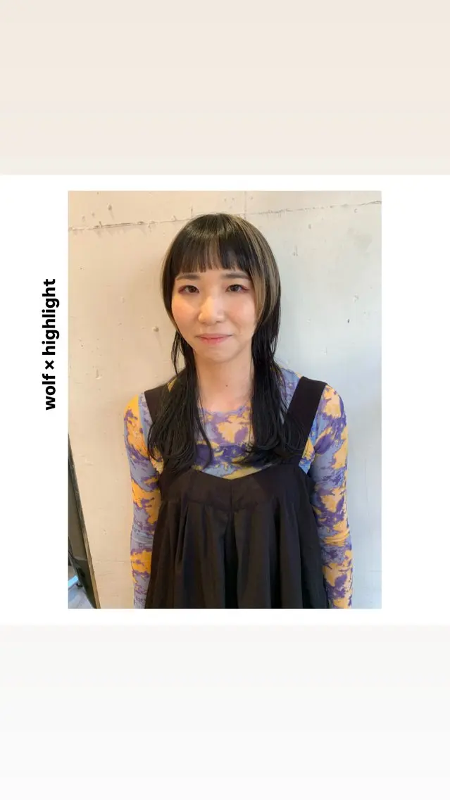 ミディアム カラー デザインカラー ウルフカット カット ヘアカラー トリートメント hiro【沿線で叶う 似合わせhair】のヘアスタイル